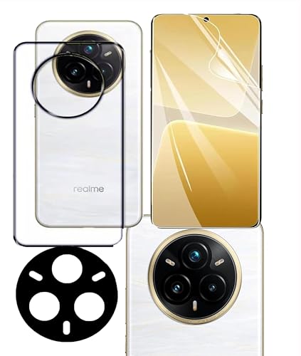 Image of FabeKee Tempered Glass Screen Protector Compatible for realme 14 pro plus, 3in1 | Front And Back Screen Guard With camera lens protector 3 in 1 (Screen Guard)