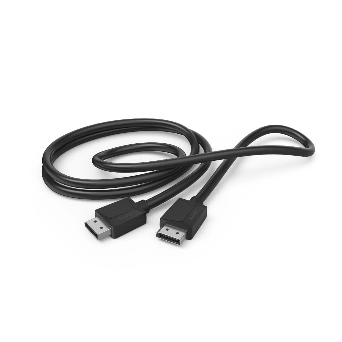Hama Kabel DisplayPort DP 1.2 do przesyłania cyfrowych danych i sygnałów audio/wideo (ULTRA HD, 4k, PVC, 21,6 Gbit/s, podwójne ekranizowanie, 1,5m) czarny