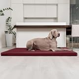 tierlando® Carlos Ortho-Medic Orthopädische Hundematratze aus Kunstleder mit Visco Memory Foam, Größe: 80x60cm | Farbe: 04 Dunkelrot