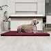tierlando® Carlos Ortho-Medic Orthopädische Hundematratze aus Kunstleder mit Visco Memory Foam, Größe: 80x60cm | Farbe: 04 Dunkelrot