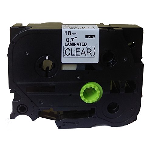 NEOUZA 141 Compatible for Brother P-Touch Laminated TZe TZ Label Tape Cartridge 18mm x 8m (Black on Clear, 1PK)