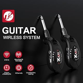 Xvive U2 Guitar Wireless System Ricaricabile 2.4GHz Digital Guitar Wireless Transmitter e ricevitore per chitarra elettrica basso violino tastiera (carbonio)