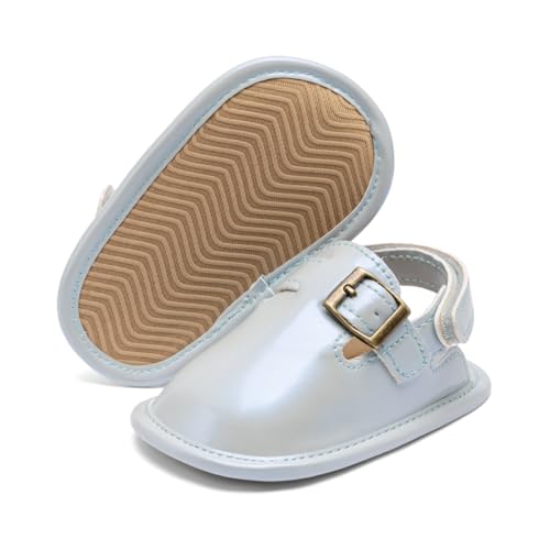 Image of KIDSUN Baby Boys Girls Sandals Adjustable Lightweight House Home Slippers Non Slip Newborn Prewalk First Walk Shoes