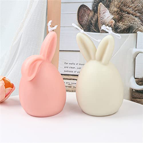 Xidmold 2Pcs 3D Bunny Candle Molds Easter Rabbit Silicone Molds For Fondant, Chocolate, Dessert, Cake Decor, Aromatherapy Candle, Soap, Polymer Clay, Plaster Ornament, Resin Art #TOP1