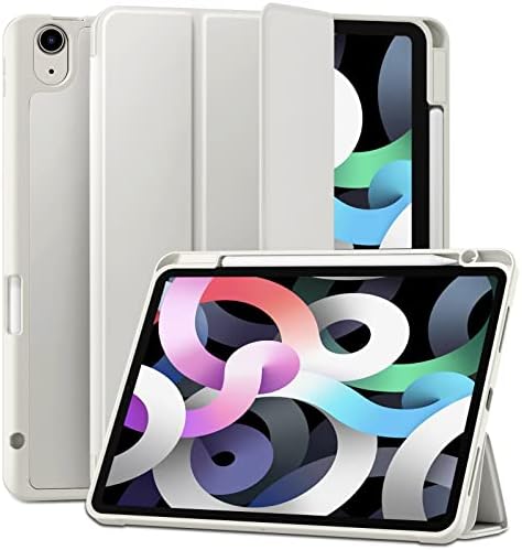 Maledan Case for iPad Air 5 2022 Case/iPad Air 4 2020 Case with Pencil Holder, Protective Case Cover with Soft TPU Back Fit for 10.9 Inch iPad Air 5th/4th Generation, Auto Sleep/Wake- Blue Gray