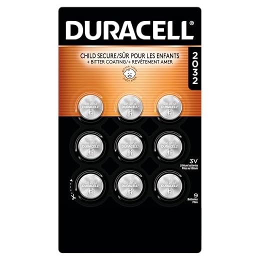 Duracell 2032 Lithium Battery, 9 Count (Pack of 1) Child Safety Features, Compatible with Apple AirTag, Key Fob, Tea Light Candles and Other Devices, CR2032 Battery, Lithium Coin Battery