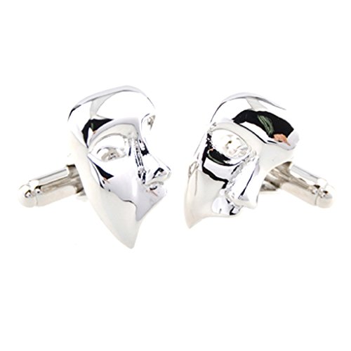 MRCUFF Phantom Masks Theater Theatre Opera Drama Pair Cufflinks Presentation Gift Box & Polishing Cloth2