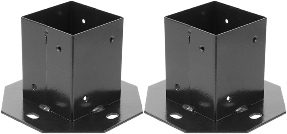 2pcs Heavy Duty Mailbox Post Bases Metal Deck Support Brackets for Fence and Railing for Home and Garden Use Easy Installation