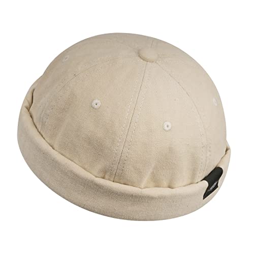 CLAPE Baumwolle Docker Mütze Ohne Schirm Adjustable Brimless Hat Docker Cap Herren Damen Cuffed Beanie Kappe Bikermütze