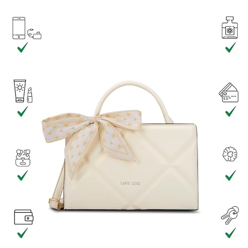 Image of Lavie Luxe Women's Quaro Horizontal Satchel Handbag for Women | Satchel Bag for Work | Ladies purse | Stylish Shoulder Bag | Gift For Women