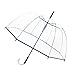 SMATI Parapluie Long Transparent – Forme Cloche ; Solide ; Ouverture Automatique ; Diamètre=85cm ; Poignée Transparente ; Liseré Noir