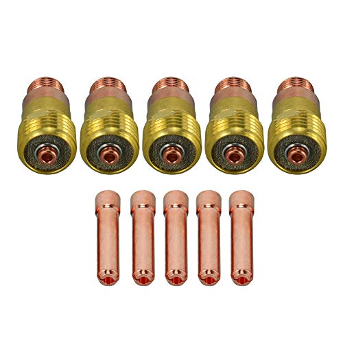 Image of RIVERWELD TIG Stubby Gas Lens Collet Bodies 17GL332 10N24S 3 /32'' 10pcs | Assort Kit for QQ300 PTA DB SR WP 17 18 26 TIG Welding Torch