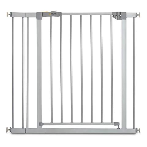 Hauck Treppenschutzgitter / Türschutzgitter Stop N Safe 2 incl. 9 cm Verlängerung, für Breiten 84 - 89 cm, ohne Bohren, Einhändiges Öffnen, Beidseitig Schwenkbar, Metall, Grau Cover