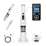 VICSONIC Handstaubsauger, Handsauger Kabellos 13000Pa/100W Tragbar Autostaubsauger mit Ladestation,für Auto Zuhause Tierhaare,Leichtgewicht ab 500gr(Weiß)