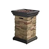 Christopher Knight Home Chesney Stone MGO Fire Column - 40,000 BTU, 19.5', Natural Stone