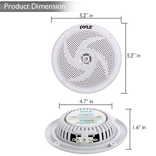 Image of Pyle Marine Speakers - 4 Inch 2 Way Waterproof and Weather Resistant Outdoor Audio Stereo & Marine Speakers - 5.25 Inch 2 Way Waterproof and Weather Resistant Outdoor Audio Stereo Sound