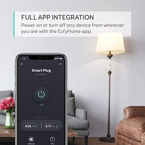 eufy by Anker, Smart Plug Mini, Works With Amazon Alexa and the Google Assistant, Wi-Fi Enabled, White, No Hub Required, Set Schedules, Countdown Timer, Control Remotely, Away Mode (1 pack)