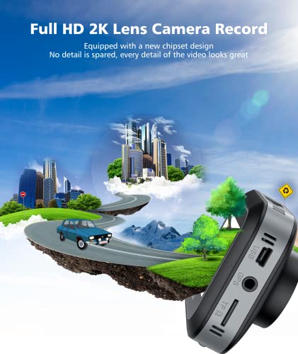 Image of Spedal Dash Cam Front with 32GB SD Card 1080P Full HD Car Camera 2560x1440P HD F1.6 Aperture Record Ultra Night Vision 150 Wide Angle Smart Dash Camera for Cars, Loop Record, G-Sensor