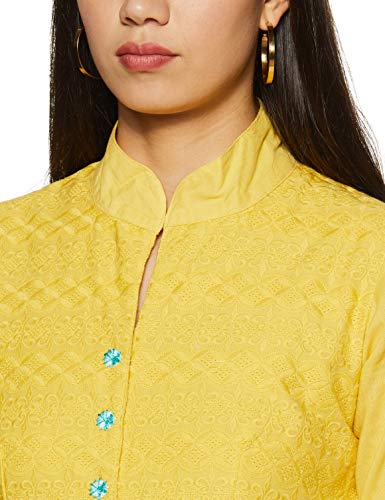Image of BIBA Women Cotton Asymmetric Solid Suit Set
