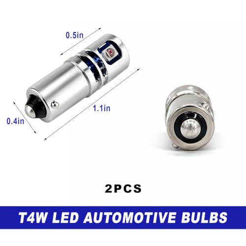 SGDRN 2 PCS T4W LED Car Light Bulb, 3030 5-SMD Super Bright Car Interior Map Reading Dome Lights, 53 57 1889 1891 1895 64111 LED Courtesy Light Bulb Replacement for Most Vehicles (Red)