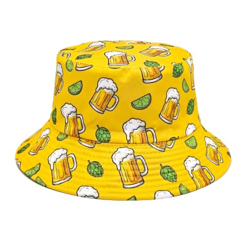 Image of Quanhaigou Bucket Hat for Men Women,Packable Reversible Printed Sun Hats,Fisherman Outdoor Summer Travel Hiking Beach Caps
