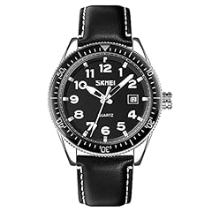 Black strap silver case