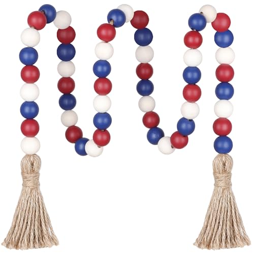 4thofjulywoodbeadsgarlandindependencedaytieredtraydecorationsfarmhousebeadgarlandwithtasselsformemorialdaydecoration Urban Country Home Decor 4th of july wood beads garland independence day tiered tray decorations farmhouse bead garland with tassels for memorial day decoration urban country home decor