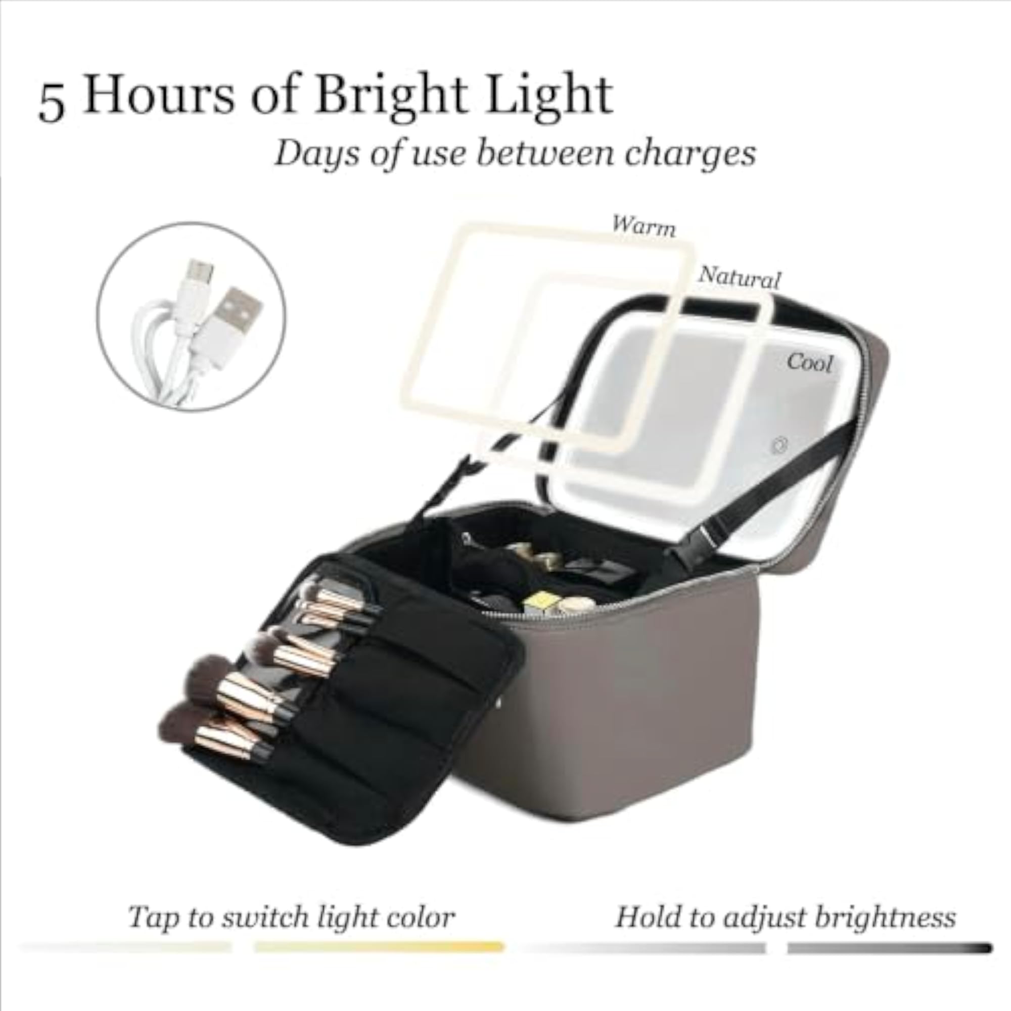 Large Makeup Case with LED Mirror