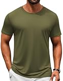 COOFANDY T Shirts for Men Casual Shirts Crew Neck Plain Tees Army Green