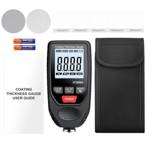 BINTA Lackmessgerät Auto, Schichtdickenmessgerät Autolack Lackdickenmessgerät für Auto Car Karosserie 0-1500μm LCD Display für Eisen Aluminium