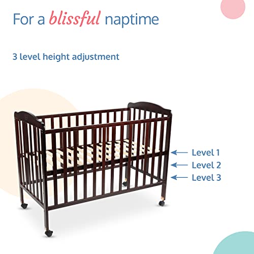 Image of LuvLap C - 60 Baby Wooden Cot, New Zealand Pinewood Furniture, for New Born to 24 Months, Without Mattress (Cherry Red)
