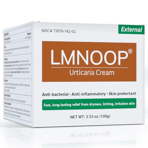 LMNOOP Urticaria Cream for Hives Relief - Fast Acting Anti Itch Treatment with All Natural Herbal Formula for Skin Allergic Rashes Redness Swelling 3.53 oz