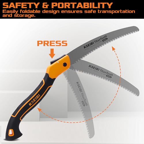KSEIBI Folding Saw 10 Inch – SK-4 Steel Blade Hand Saw for Wood Pruning, Camping, Hiking, Gardening, Carpentry, Outdoor Use - Thumbnail 3