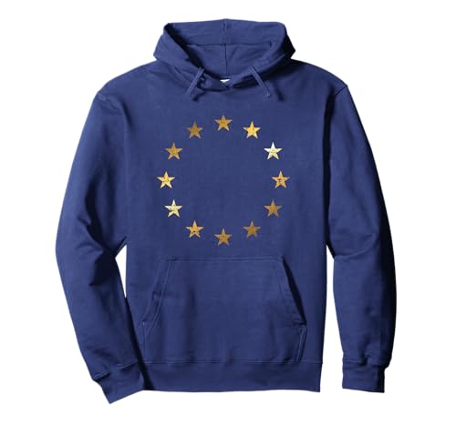 Pro EU Flagge (Vintage/Goldgelb) Europa Pullover Hoodie