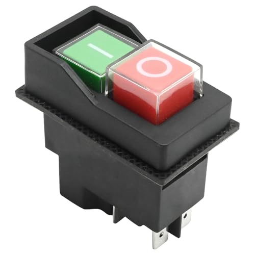 laffoonparts 5-PIN Electromagnetic Pushbutton Switch, 120 Volts Magnetic On-Off Switch for Various Large Power Tools, Cutting Machine Tools, Table Saw