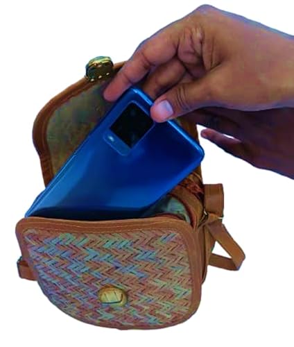 Image of han bag bamboo (LOCK) Bamboo Bags for Women - Handmade Wicker Woven Purse Handbag