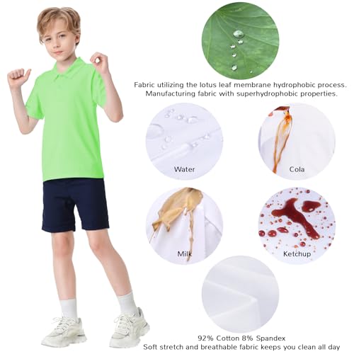 Image of Dreammonkey Toddler to Youth Stain Resistant Polo Shirts Kids Collared Golf T-Shirt School Uniform for Boys and Girls