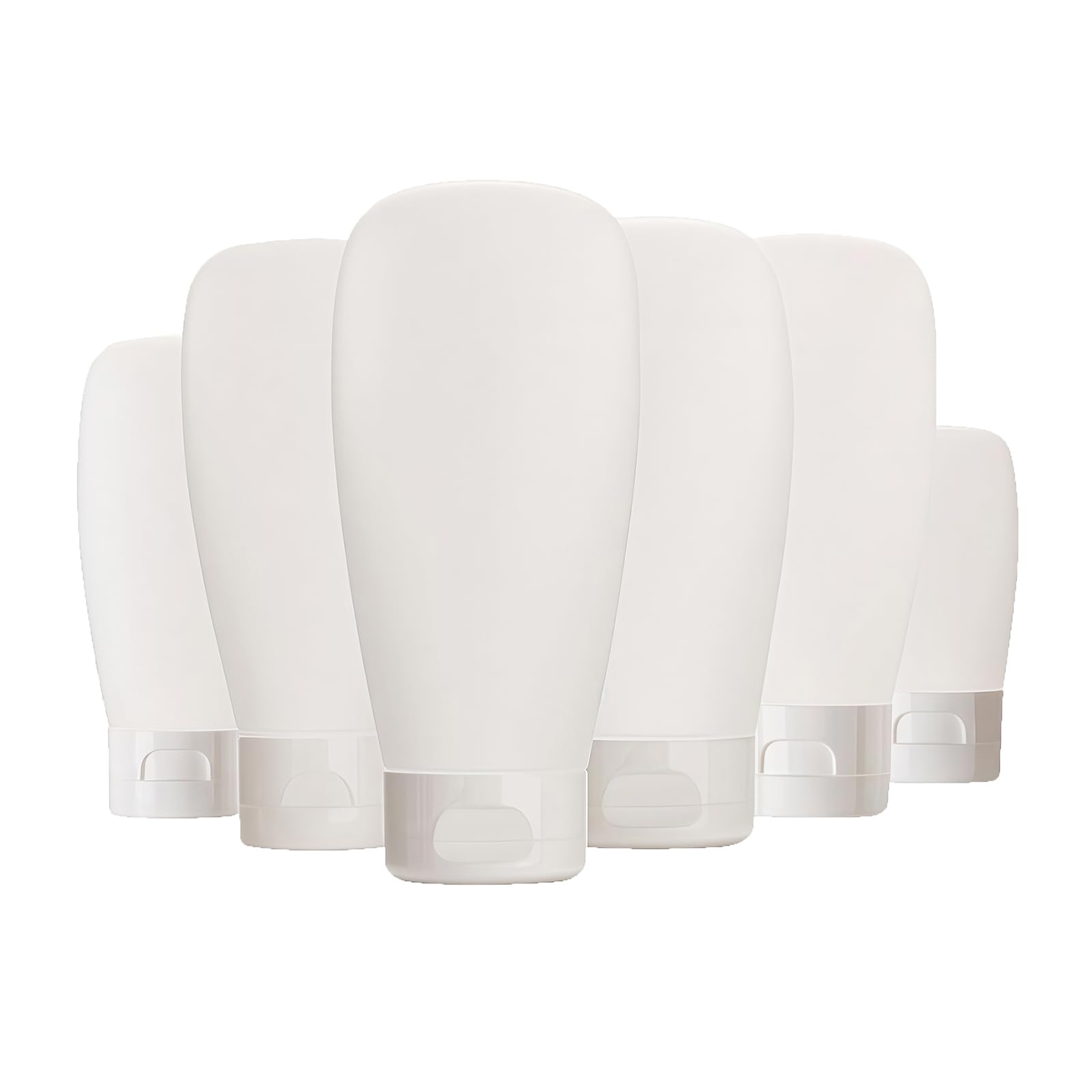 6Pcs 150ml/5oz Clear Plastic Empty Refillable Cosmetic Soft Tubes Squeeze Travel Bottle With Flip Cap Makeup Sample Container Dispenser for Facial Cleanser Shampoo Body Hand Lotion Shower Gel