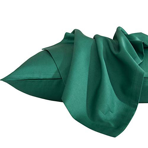 Ntbay 2 Pack 500 Thread Count 100% Egyptian Cotton 13X18 Toddler Pillowcases, Super Soft And Breathable Envelope Closure Travel Kids Nursery Pillow Cases, 13X18 Inches, Dark Green #TOP2