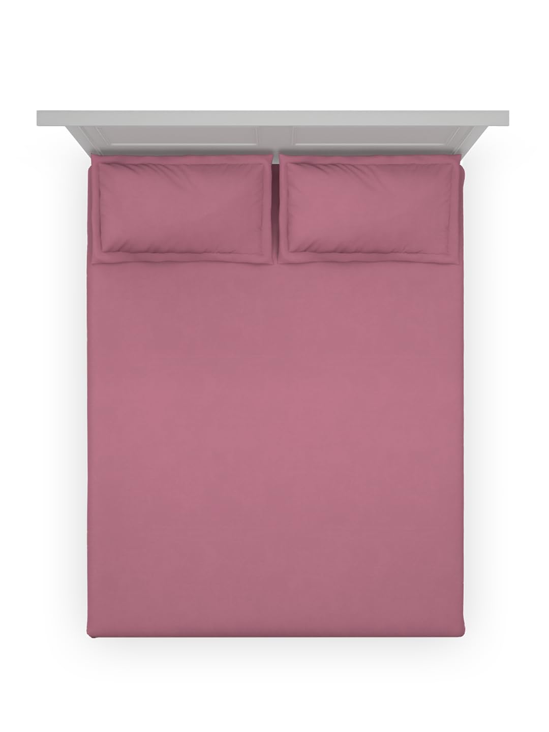Ddecor Live Beautiful Cotton King Fitted Sheet Set with 2 Pillow Covers (182 CM X 198 CM, Magenta) Solid Plain Dyed 180TC 1