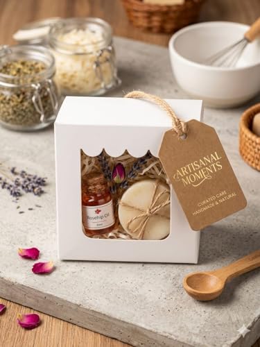 Image of Hariaura White Small Gift Box with Transparent Window (3x3x2 Inches) - Set of 10 | Premium Packaging Box for Sweets, Chocolates, Return Gifts & Pooja Items