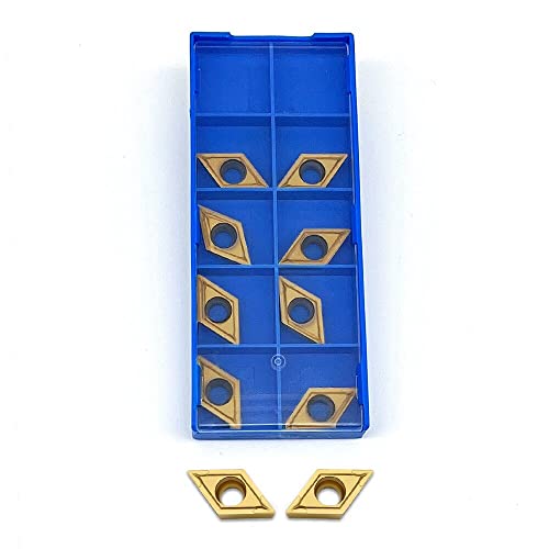 Carbide Turning Inserts Dcmt11T304，Dcmt32.51 Indexable Carbide Lathe Tool，Cnc Lathe Milling Inserts Tool For Steel Cast Iron Metal Machining And Turning Tool Holder Replacement Insert 10 Pieces/Pack #TOP1