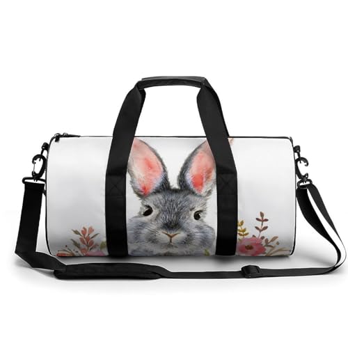 Duffel bag fleurs lapin 45x23x23cm compact et ultra résistant