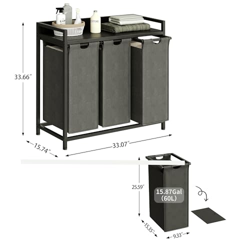 Herture PF04XLC Laundry Hamper With Shelf thumb #3