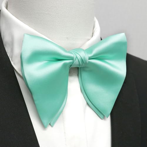 Image of Mens Bow Tie Pre Tied Oversized Bow Ties for Men Satin Bowties for Tuxedo Wedding Party Banquet