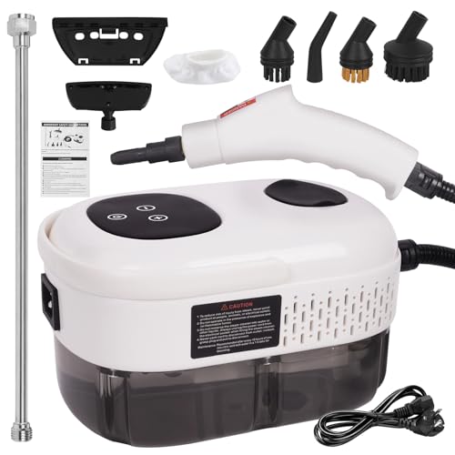 Hoapin Vaporeta Limpieza Hogar 2500W, Limpiador a Vapor 1100ML, Temperatura 6 Velocidades Ajustables 5 Accesorios para Muebles de Cocina Baño Coche