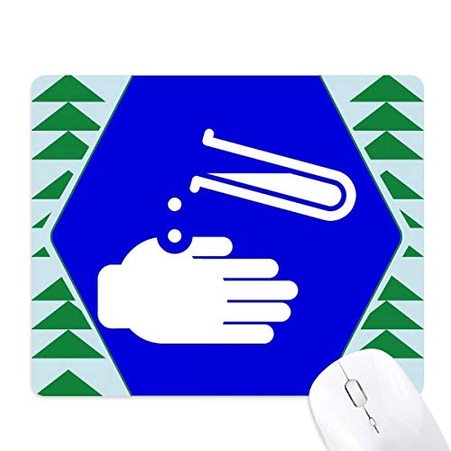 Tapis de souris carré bleu motif pin vert en caoutchouc pour bureau informatique