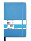 Minimalism Art, Classic Notebook Journal, A5 Size 5 X 8.3 inches, Blue, Plain Blank Page, 192 Pages, Hard Cover, Fine PU Leather, Inner Pocket, Quality Paper-100gsm, Designed in San Francisco