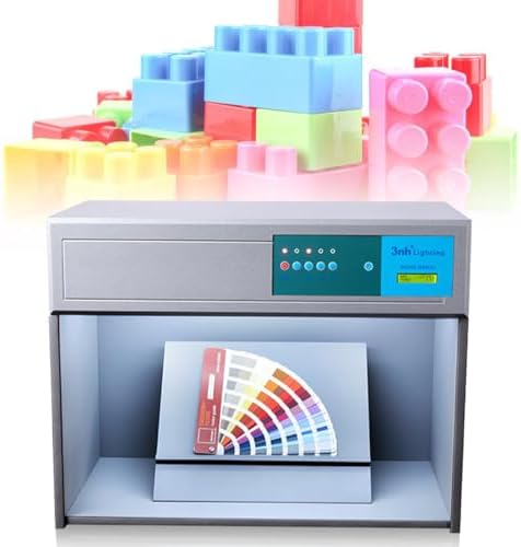 Color Assessment Cabinet with 4 Light Sources D65 TL84 UV - Color Matching Box for Textiles, Plastics, Printing, and Painting - 220V