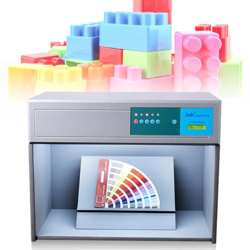 Color Assessment Cabinet with 4 Light Sources D65 TL84 UV - Color Matching Box for Textiles, Plastics, Printing, and Painting - 220V